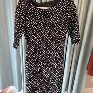 Ann Taylor Black and White Midi Dress